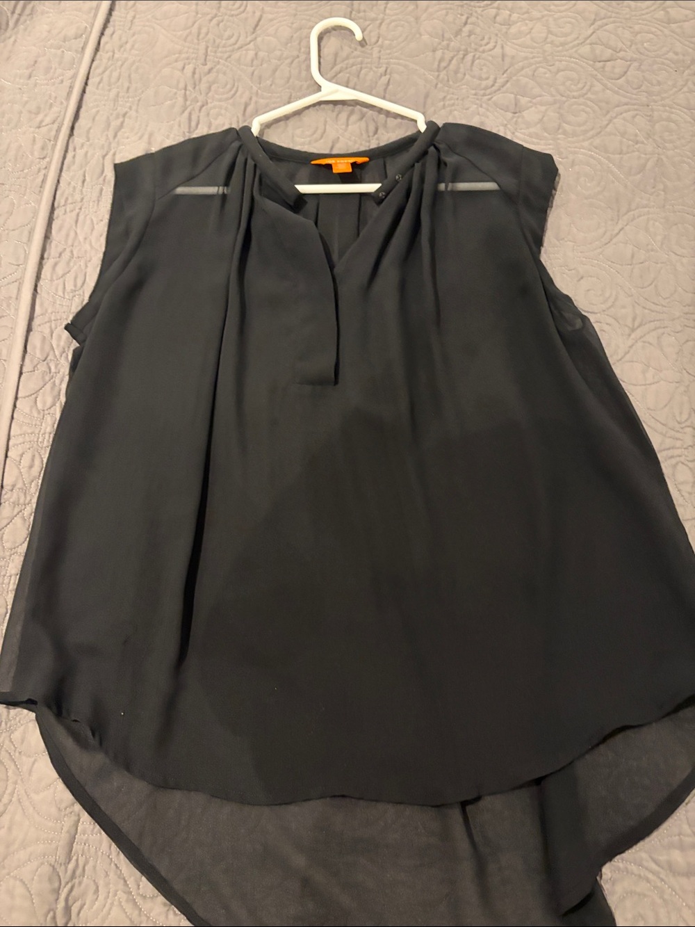 Joe Fresh Black Sleeveless Tie-Neck Camisole